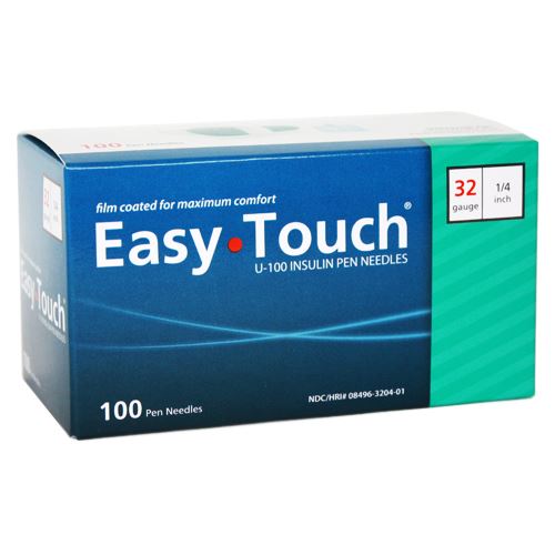832041 EasyTouch® Pen Needles – 100 count, 32g, 1/4″ (6mm), Teal